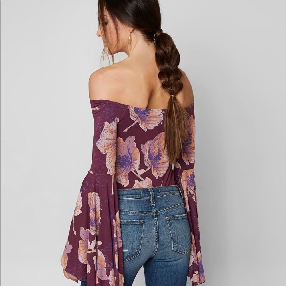 NWT FREE PEOPLE BIRDS OF PARADISE TOP in Wine - Picture 6 of 6